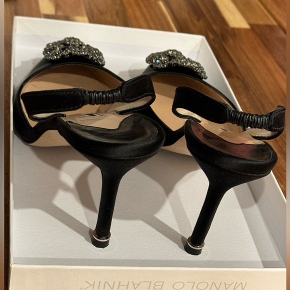 Manolo Blahnik black high heels silk - Picture 3 of 6